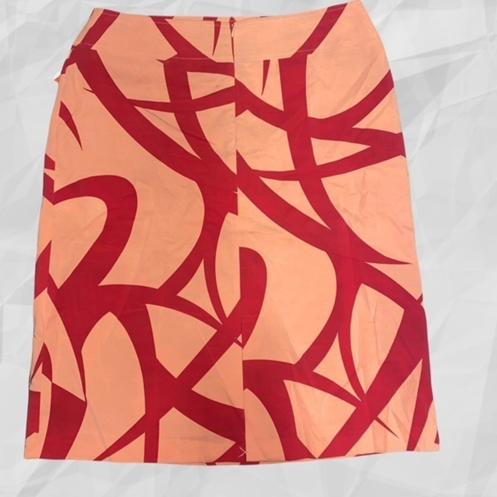 NWT Rafael skirt orange red size 8‎ A-line geometric